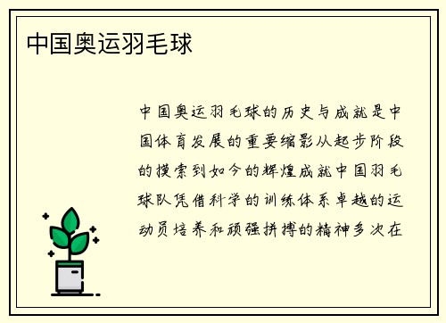 中国奥运羽毛球