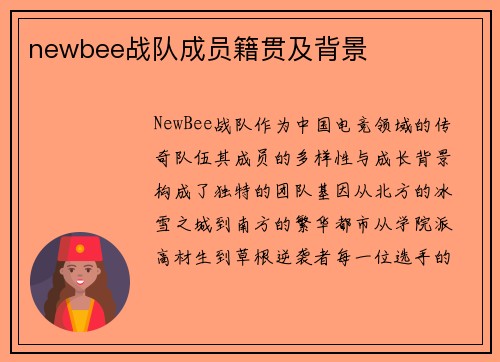 newbee战队成员籍贯及背景
